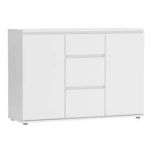 Naira Wooden Sideboard In White With 2 Doors 3 Drawers