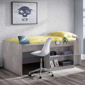 Nabila Midsleeper Bunk Bed With Computer Desk In Grey Oak