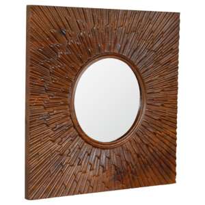 Nero Wall Bedroom Mirror In Chestnut Wooden Frame