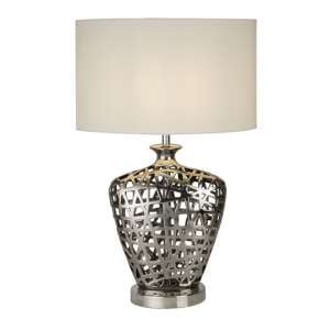 Network Large Table Lamp With Chrome Cut Out Base