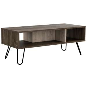 Newcastle Wooden Coffee Table In Smoked Bleached Oak