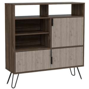 Newcastle Wooden High Sideboard In Smoked Bleached Oak