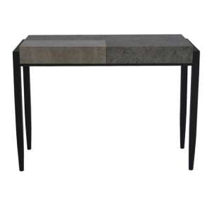 Nevis Console Table In Light And Dark Concrete With Metal Legs