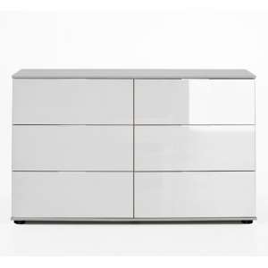 New Xork Wooden Chest Of Drawers In High Gloss White
