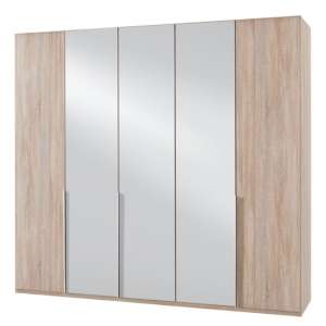New York Mirrored Wardrobe In Oak With 5 Doors