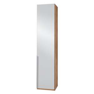 New York Mirrored Wardrobe In Planked Oak With 1 Door