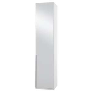 New York Mirrored Wardrobe In White With 1 Door