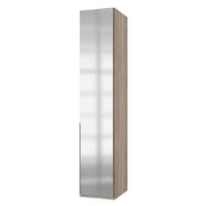 New York Tall Mirrored Wardrobe In Oak 1 Door
