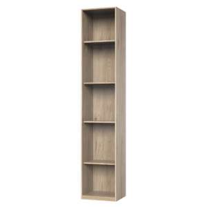 New York Tall Wooden Shelving Unit In Hickory Oak