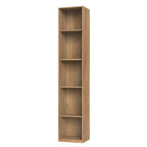 New York Tall Wooden Shelving Unit In Planked Oak