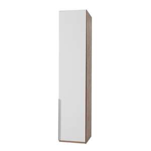 New York Tall Wooden Wardrobe In White And Oak 1 Door
