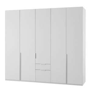 New York Wooden 5 Doors Wardrobe In White