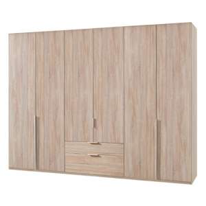 New York Wooden 6 Doors Wardrobe In Oak