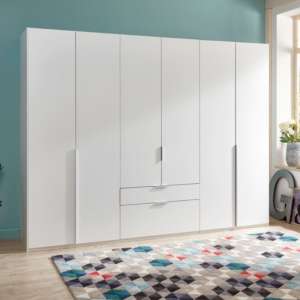 New York Wooden 6 Doors Wardrobe In White