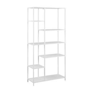 Newberry Metal 6 Shelves Bookcase In Matt White
