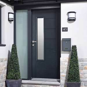 Newbury GRP Glazed 2032mm x 813mm External Door In Grey