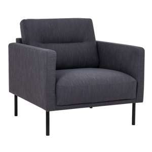 Nexa Fabric Armchair In Anthracite With Black Legs