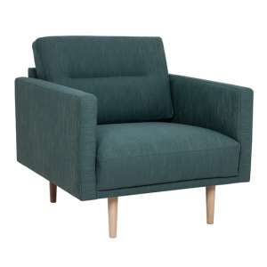 Nexa Fabric Armchair In Dark Green With Oak Legs
