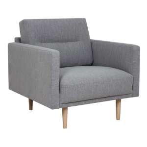 Nexa Fabric Armchair In Soul Grey With Oak Legs