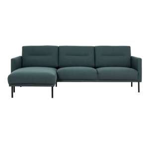 Nexa Fabric Left Handed Corner  Sofa In Dark Green And Black Leg