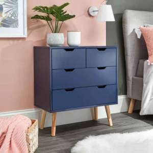 Norwich Wooden Chest Of 4 Drawers In Nightshadow Blue