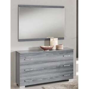 Nicole High Gloss Dresser With Mirror In Grey