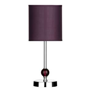 Nipako Purple Fabric Shade Table Lamp With Chrome Base
