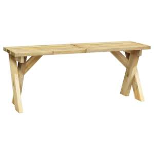 Nitra 110cm Wooden Garden Seating Bench In Green Impregnated