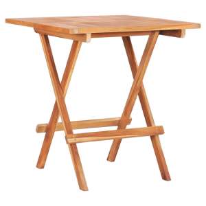 Nitra Outdoor Teak Wooden Folding Bistro Table In Natural