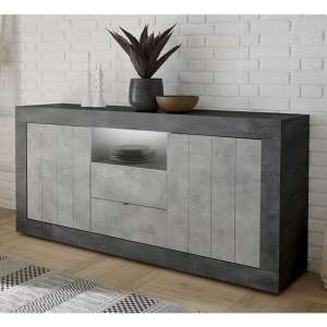 Nitro LED 2 Door 2 Drawer Oxide Sideboard In Cement Effect
