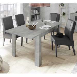 Nitro Extending Cement Effect Dining Table With 6 Miko Chairs