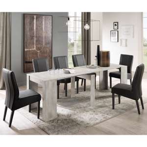 Nitro Extending White Pine Dining Table With 8 Miko Chairs