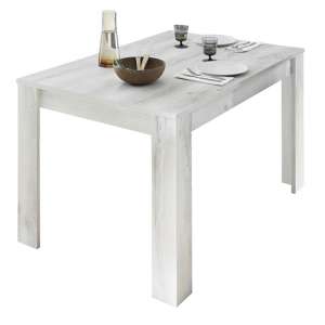 Nitro Rectangular Wooden Dining Table In White Pine