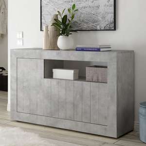 Nitro Wooden Sideboard With 3 Doors In Concrete Effect