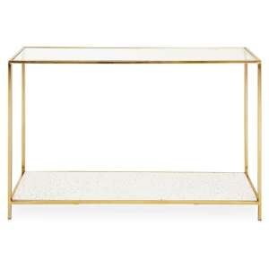 Nivea Clear Glass Top Console Table With Gold Metal Frame