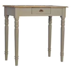 Nobly Wooden Study Desk In Grey With Natural Oak Ish Top