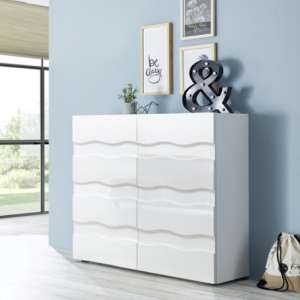 Nod Wooden Sideboard In White High Gloss With 2 Doors