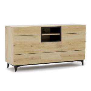 Nomat Large Wooden Storage Cabinet In Artisan Oak And Black