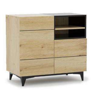 Nomat Wooden Storage Cabinet In Artisan Oak And Black