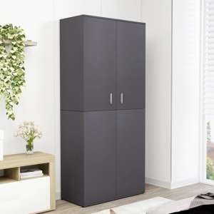 Norco Wooden Shoe Storage Cabinet With 2 Doors In Grey