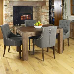 Norden Dining Table In Walnut With 4 Slate Harry Chairs