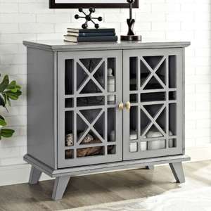 Norland Wooden Display Cabinet With 2 Doors In Grey