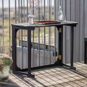 Norris Balcony Outdoor Acacia Wood Console Table In Charcoal