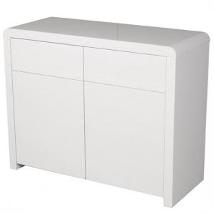 Norset Modern Sideboard In White Gloss With 2 Doors