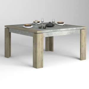 Norton Square Wooden Dining Table In Oak And Concrete Effect