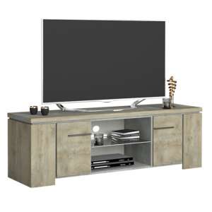 Norton Wooden TV Stand In Oak And Concrete Effect With 2 Doors