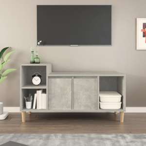 Novato Wooden TV Stand With 2 Doors In Concrete Effect