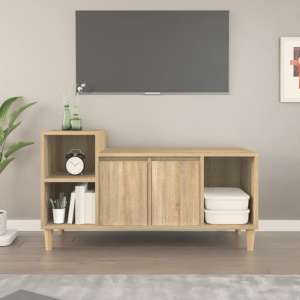 Novato Wooden TV Stand With 2 Doors In Sonoma Oak