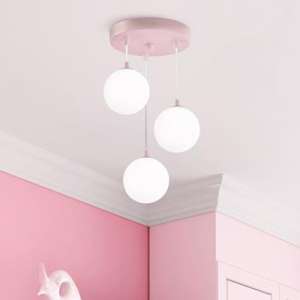 Novelty Kids 3 Lights Ceiling Pendant Lights In Pink