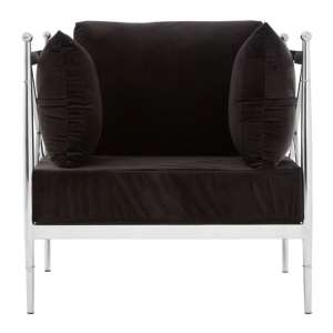 Kurhah Bedroom Chair In Black With Silver Lattice Arms   